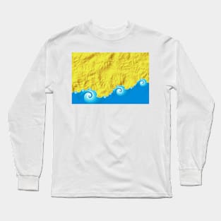 Abstract Sand and Waves Beach Background Long Sleeve T-Shirt